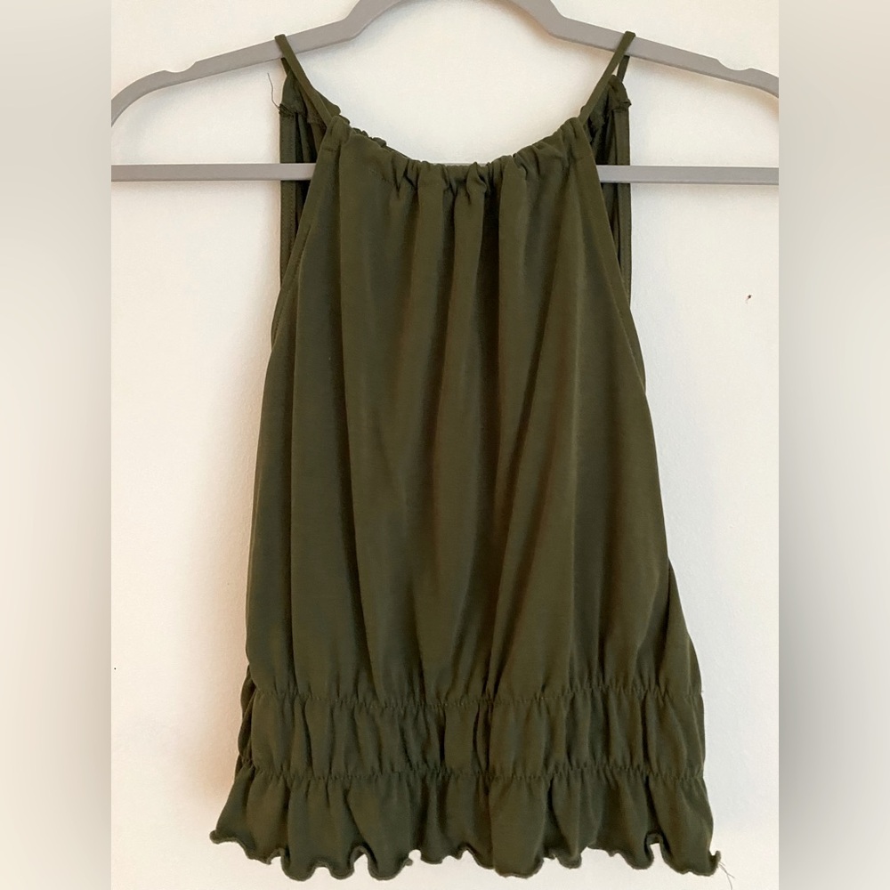 Olive Green Crop Top